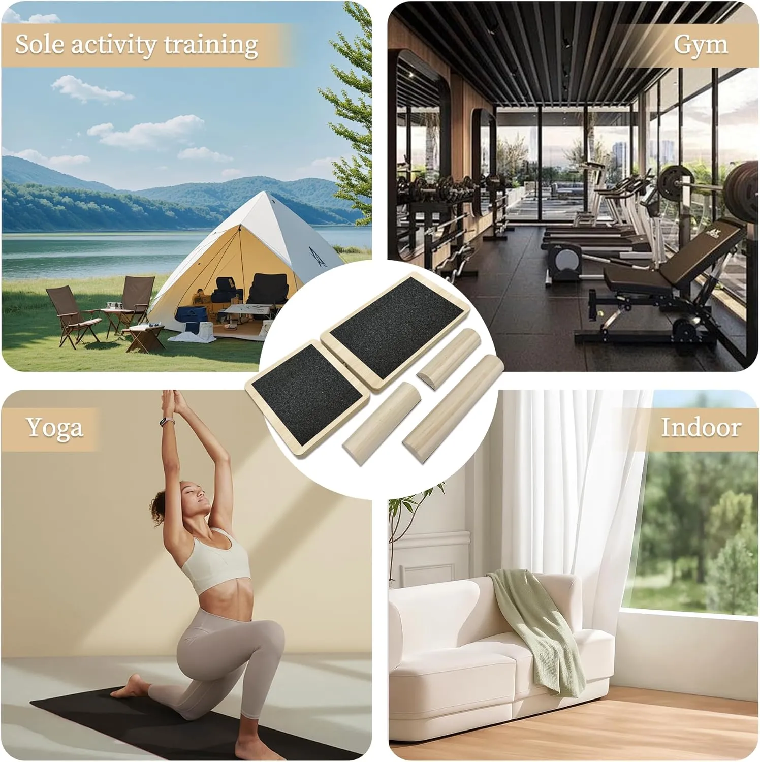 Single Leg Balance Sprained Ankles Board Board for Foot Strengthening, Plantar Fasciitis Relief, Stability Exercises, Posture Correction, and Physical Therapy. Anti-Slip Wobble Board