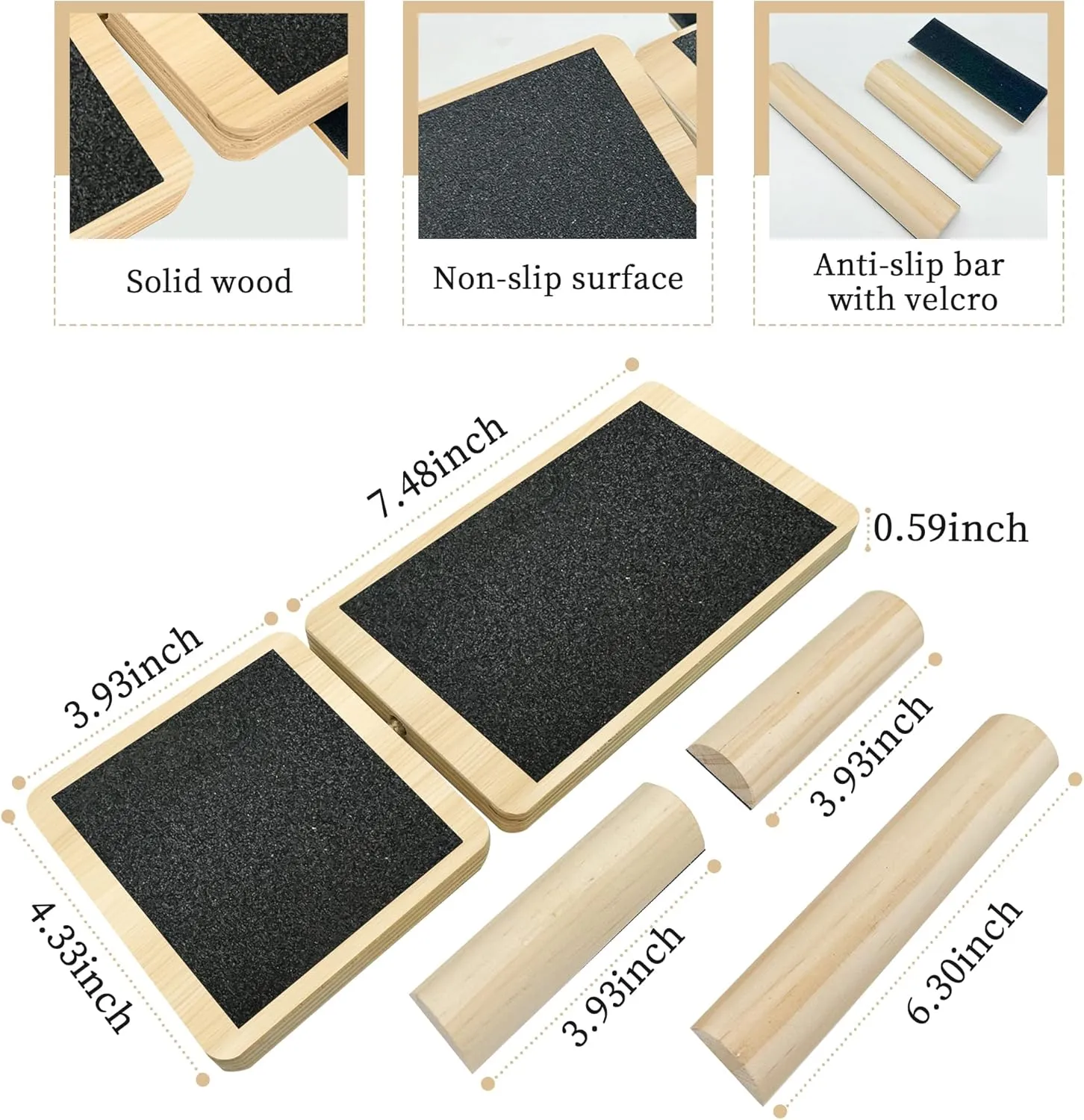 Single Leg Balance Sprained Ankles Board Board for Foot Strengthening, Plantar Fasciitis Relief, Stability Exercises, Posture Correction, and Physical Therapy. Anti-Slip Wobble Board