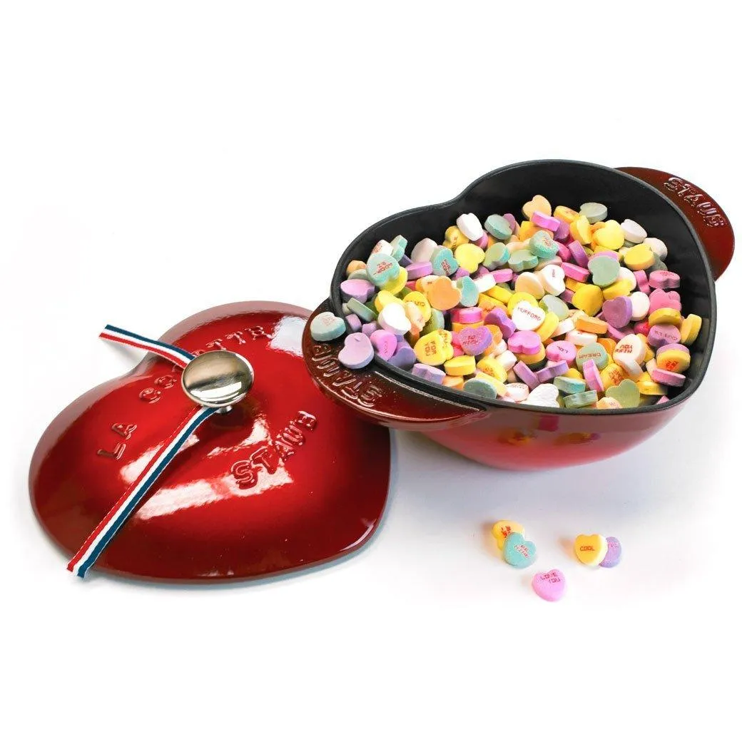 Staub Cast Iron 1.75-qt Heart Cocotte - Cherry