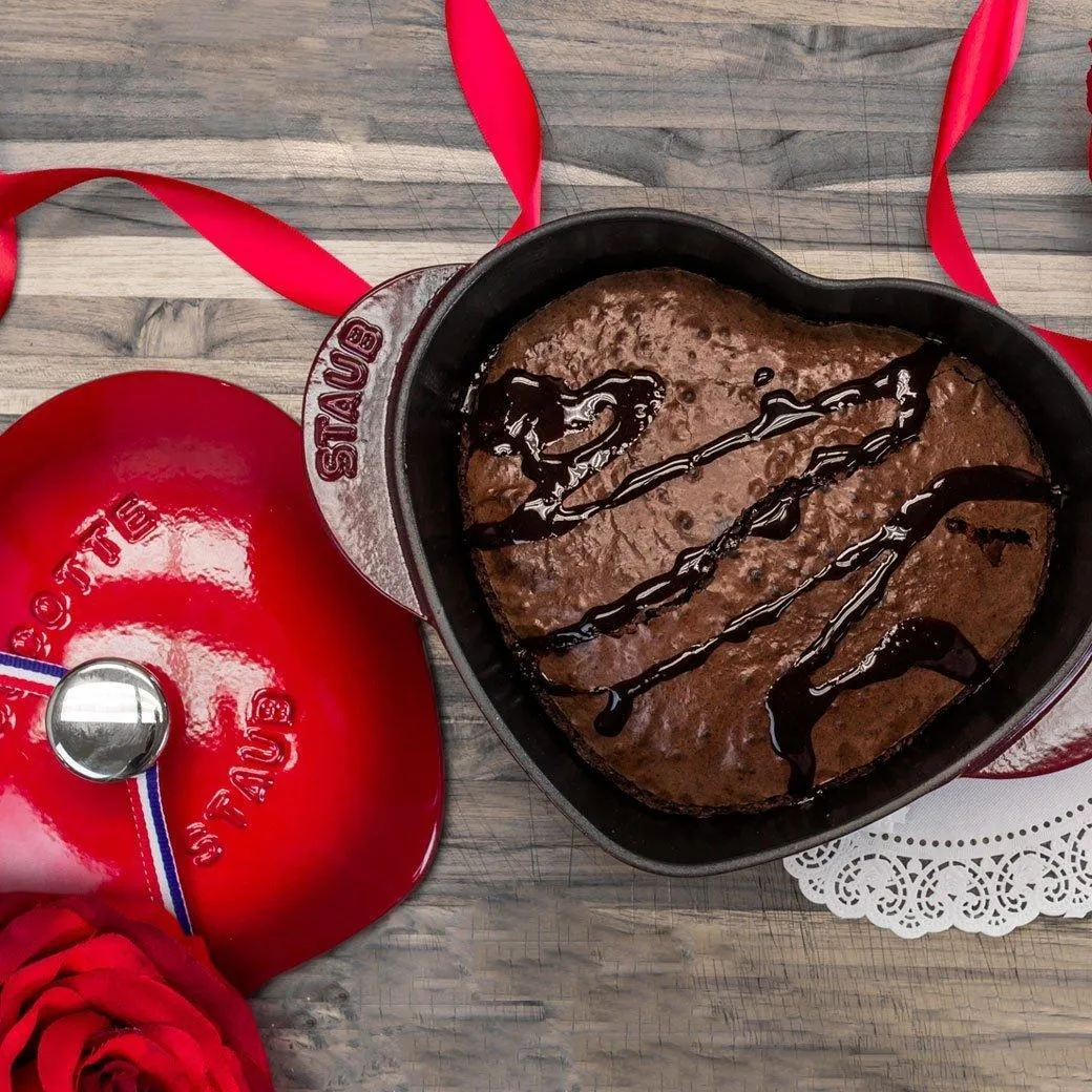 Staub Cast Iron 1.75-qt Heart Cocotte - Cherry