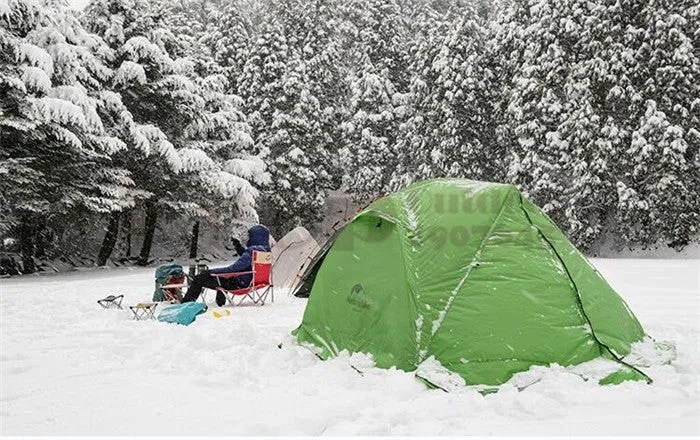 Tent 2 Person Couple Travel Camping Rainproof Tent With Footprint Snow Skirt Anti Snow
