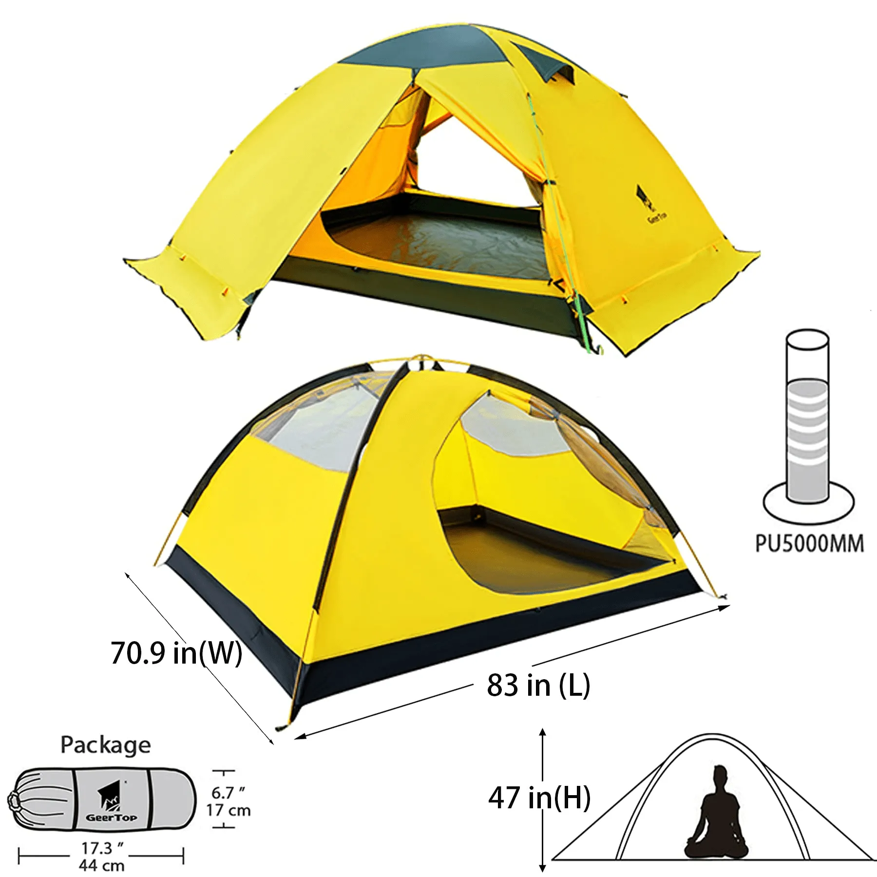 TopRoad 3 Plus | 3 Person 4 Season Backpacking Tent