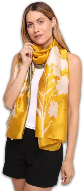 Trillion London Silk Scarf | Long Neck Scarf for Women | Ladies Lightweight Scarves | Shawl Wraps | Suitable for Daily Life