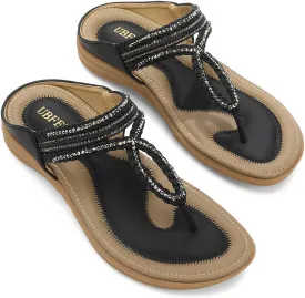 UBFEN Womens Slides Walking Sandals Comfortable Platform Slip On Dressy Summer