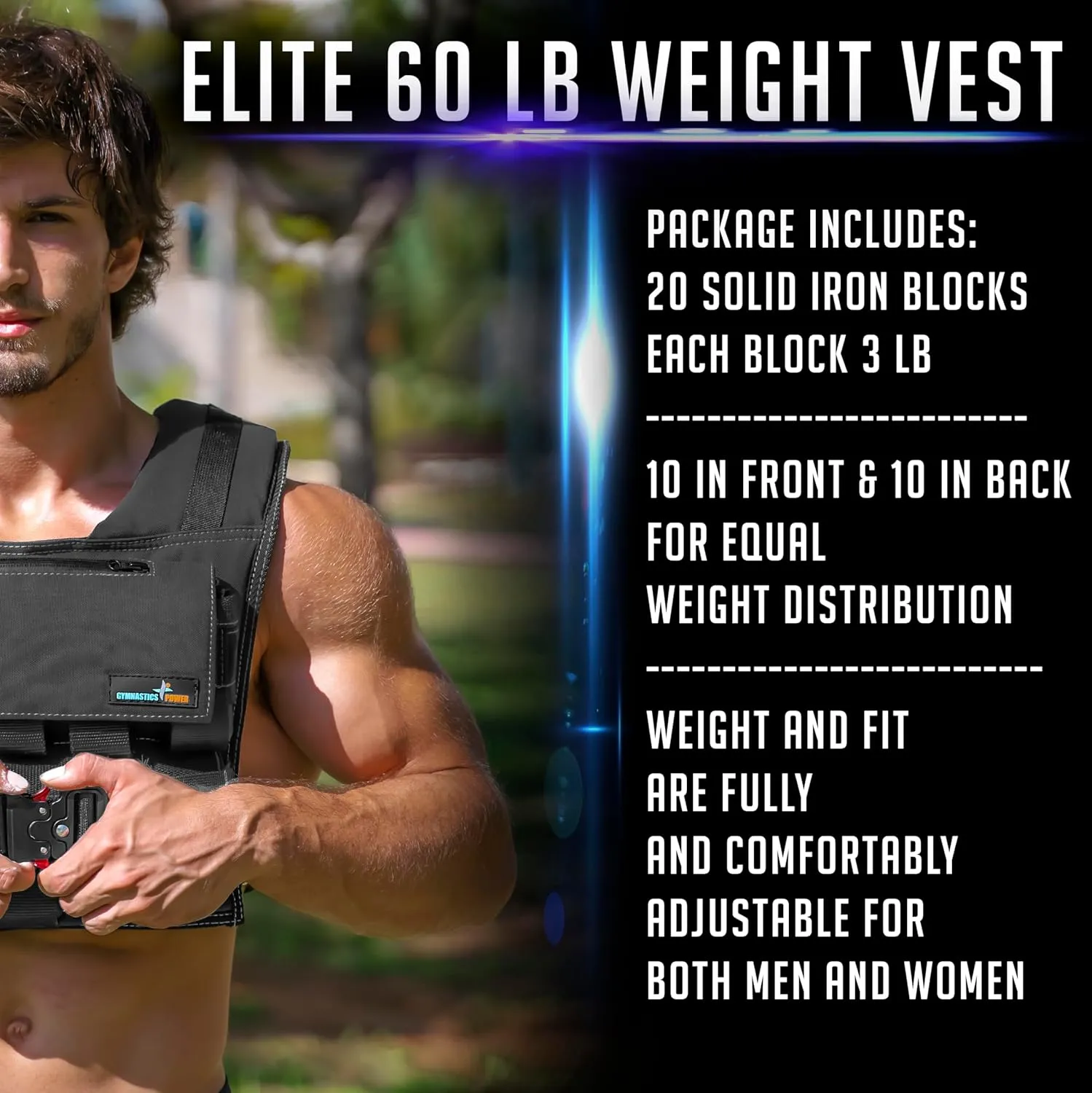 Weighted Vest 6lb, 10lb, 12lb, 25lb, 35lb, 45lb, 60lb Removable Iron Weights for Men and Women Workout for Calisthenics and Fitness Sport Training