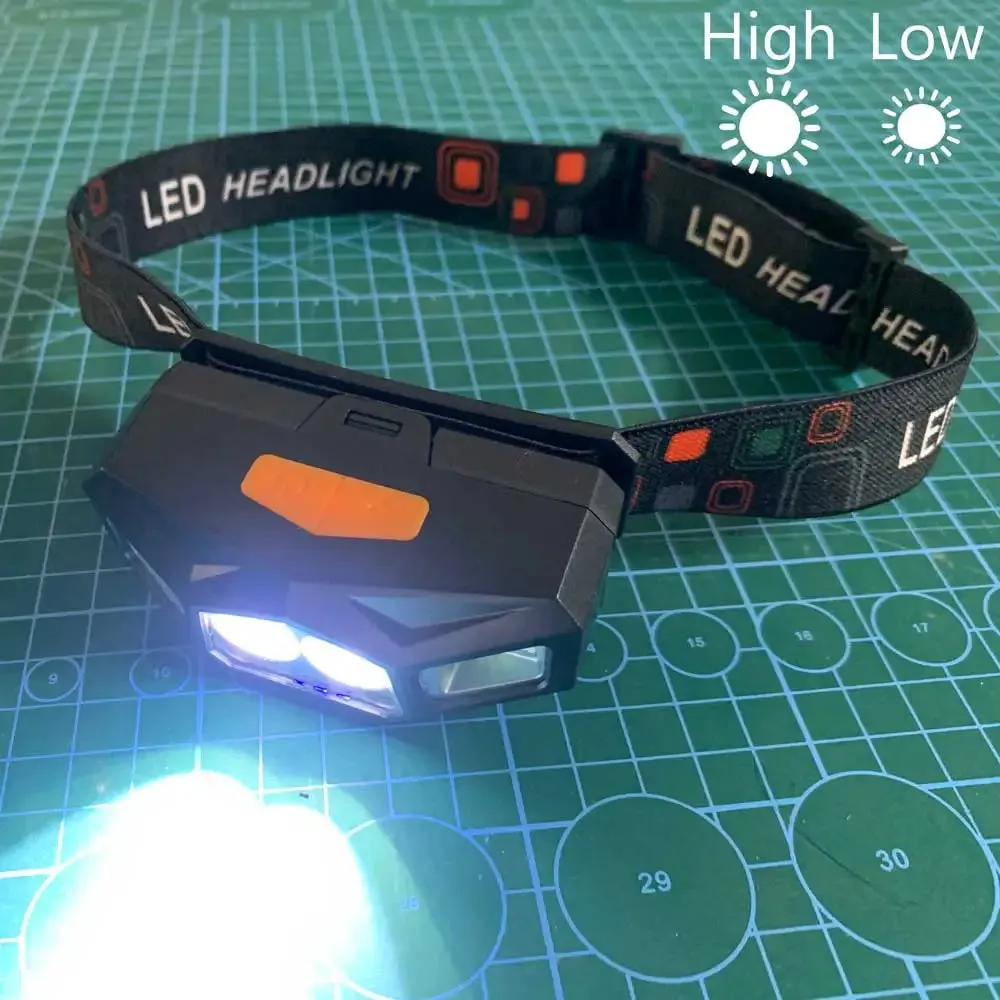 XPE COB LED Headlamp With 18650 Body Motion Sensor USB Rechargeable white Headlight red Flash Camping Flashlight Head Light Lamp